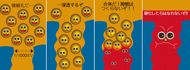 コンクリートの微細孔に浸透